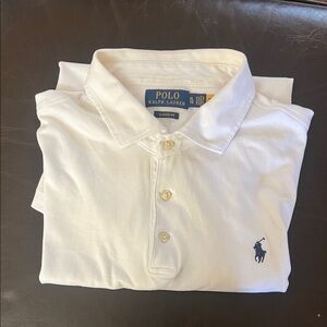 Ralph Lauren Cream Polo Shirt with Blue Logo